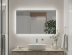 Téglalap alakú LED fürdőszobatükör 80x60/60x80 cm, két színben, érintéses kapcsolóval, fűtőpaddal