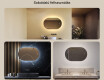 Ovális LED-tükör 80x50/50x80 cm, két színben, érintéses kapcsolóval, fűtőpaddal #2