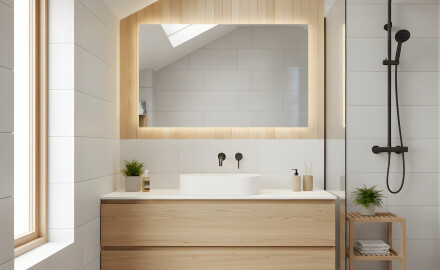 Megvilágított fürdőszobatükör 60x80/80x60 cm semleges fényű 4500K
