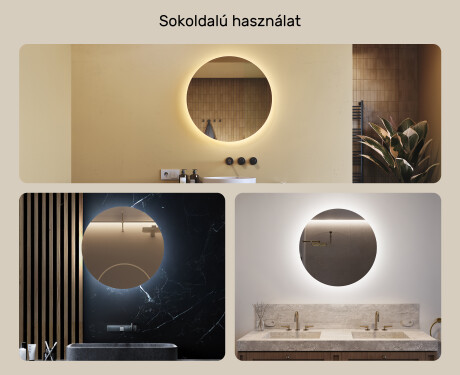 Kerek megvilágított fürdőszobatükör 60 cm semleges fényű 4500K #2