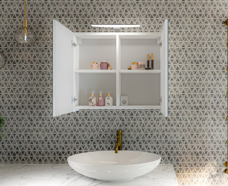 LED fürdőszoba szekrény - Alphine White Mateo 70 x 60 cm #2