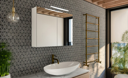 LED fürdőszoba szekrény - Alphine White Mateo 70 x 60 cm