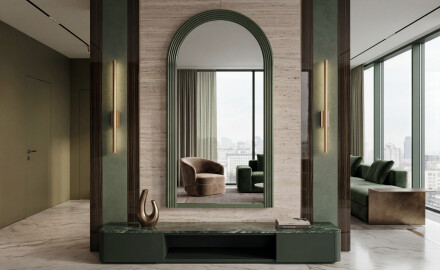 Modern tükör lakkozott ARCUS MDF kerettel