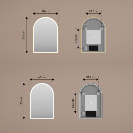 Szabálytalan LED háttérvilágítású tükör – 60x90/70x100 cm ezüst alumínium keretben #3