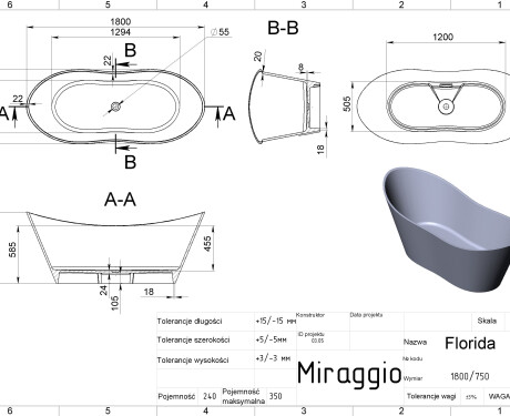 FLORIDA MIRASOFT kád