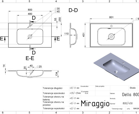 DELLA 800 MIRASOFT mosdó