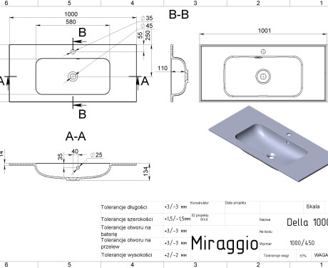 DELLA 1000 MIRASOFT mosdó