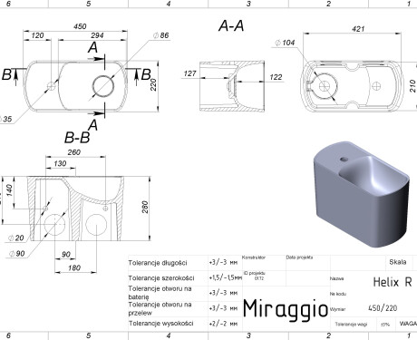 HELIX R MIRASOFT mosdó