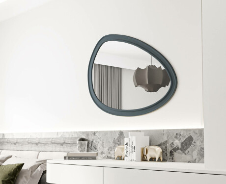 Aszimmetrikus tükör dekoratív MDF kerettel L304