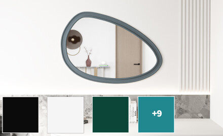 Aszimmetrikus tükör dekoratív MDF kerettel L304