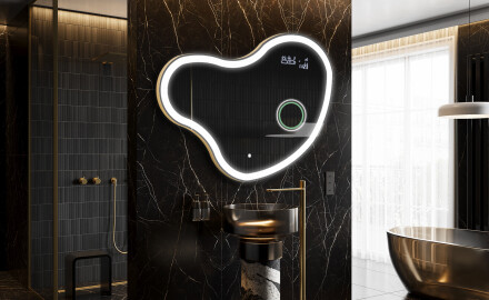 LED Fürdőszobai Tükör Irreguláris Formával N222