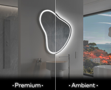 LED Fürdőszobai Tükör Irreguláris Formával V223