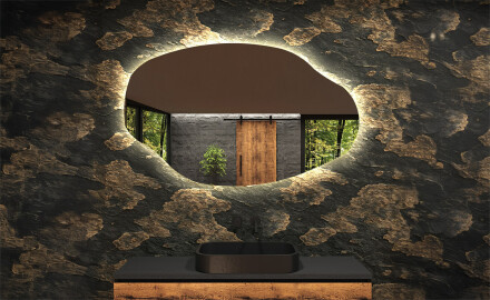 LED Fürdőszobai Tükör Irreguláris Formával O221