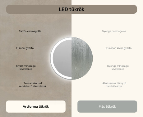 Fürdőszoba Tükör Világítással LED L76 90cm - SmartScreen, DualColor #6
