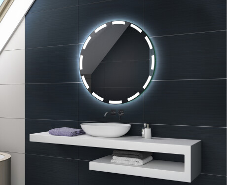 Ledes kerek fürdőszoba akkumulátor tükör L117 #2