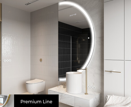 Elegáns LED Félkör alakú Tükör - Fürdőszobába A222 #4