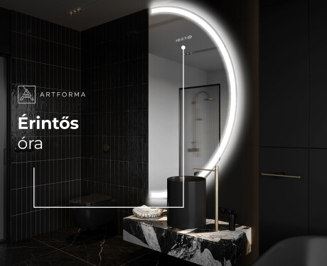Elegáns LED Félkör alakú Tükör - Fürdőszobába A222 #7
