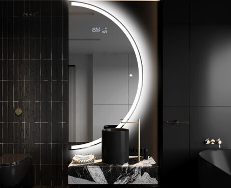 Elegáns LED Félkör alakú Tükör - Fürdőszobába A222 #9