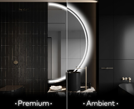 Elegáns LED Félkör alakú Tükör - Fürdőszobába A223