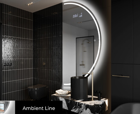 Elegáns LED Félkör alakú Tükör - Fürdőszobába A223 #3
