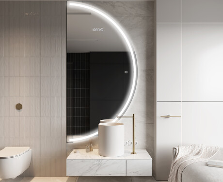 Elegáns LED Félkör alakú Tükör - Fürdőszobába A223 #9