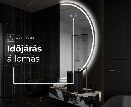 Elegáns LED Félkör alakú Tükör - Fürdőszobába A223 #6