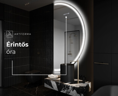 Elegáns LED Félkör alakú Tükör - Fürdőszobába A223 #7