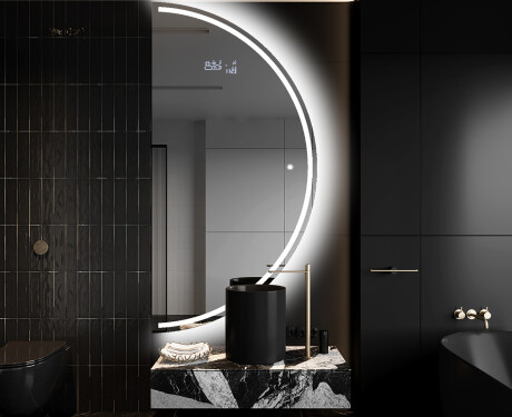 Elegáns LED Félkör alakú Tükör - Fürdőszobába A223 #9