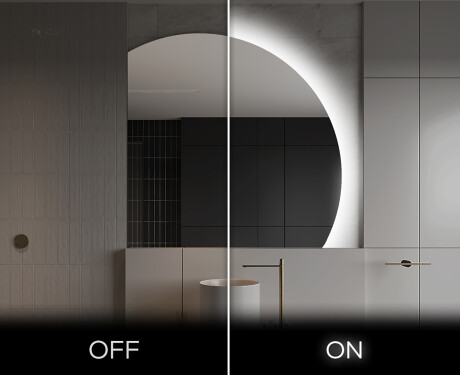 Elegáns LED Félkör alakú Tükör - Fürdőszobába Q221 #3