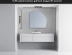 Elegáns LED Félkör alakú Tükör - Fürdőszobába Q221 #4