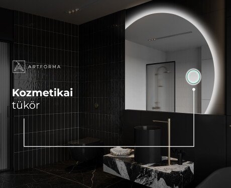 Elegáns LED Félkör alakú Tükör - Fürdőszobába Q221 #5