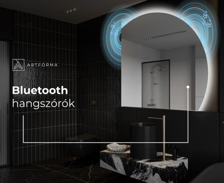 Elegáns LED Félkör alakú Tükör - Fürdőszobába Q221 #6