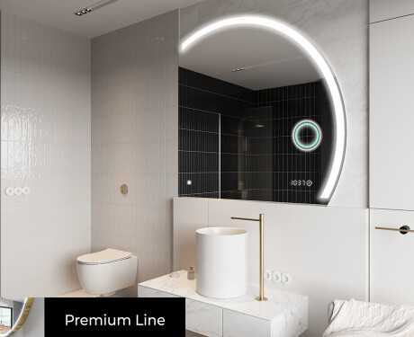 Elegáns LED Félkör alakú Tükör - Fürdőszobába Q222 #4