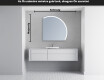 Elegáns LED Félkör alakú Tükör - Fürdőszobába Q222 #5