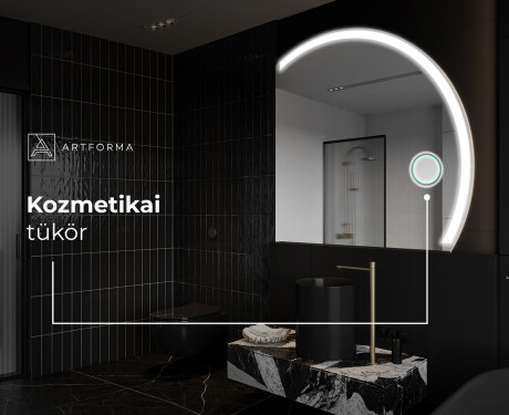 Elegáns LED Félkör alakú Tükör - Fürdőszobába Q222 #6