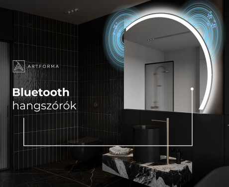 Elegáns LED Félkör alakú Tükör - Fürdőszobába Q222 #7