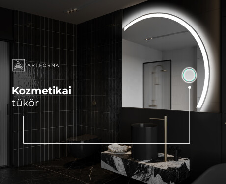 Elegáns LED Félkör alakú Tükör - Fürdőszobába Q222 #5