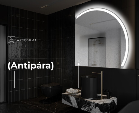 Elegáns LED Félkör alakú Tükör - Fürdőszobába Q222 #9