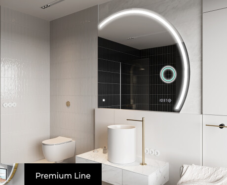 Elegáns LED Félkör alakú Tükör - Fürdőszobába Q223 #4