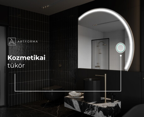 Elegáns LED Félkör alakú Tükör - Fürdőszobába Q223 #6