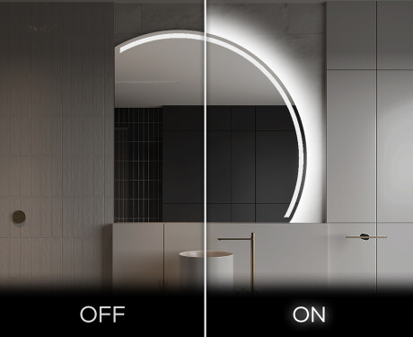 Elegáns LED Félkör alakú Tükör - Fürdőszobába Q223 #3