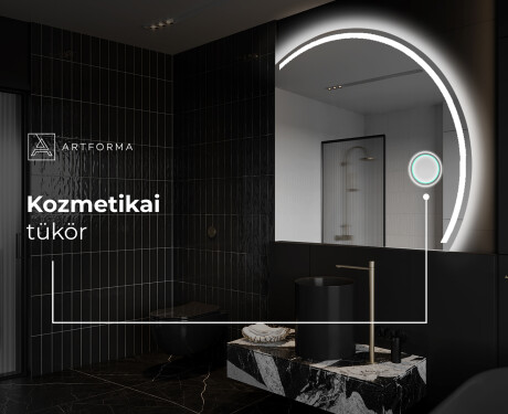 Elegáns LED Félkör alakú Tükör - Fürdőszobába Q223 #5