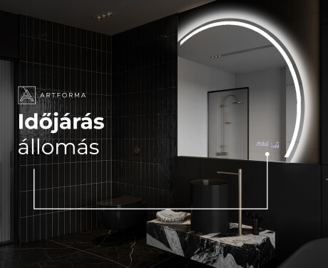 Elegáns LED Félkör alakú Tükör - Fürdőszobába Q223 #7