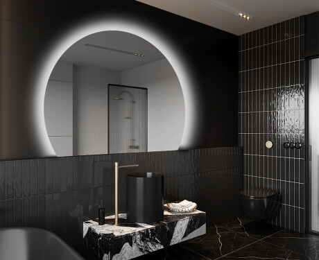 Elegáns LED Félkör alakú Tükör - Fürdőszobába W221
