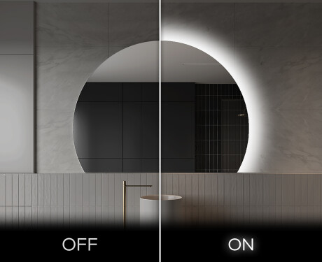 Elegáns LED Félkör alakú Tükör - Fürdőszobába W221 #3