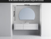 Elegáns LED Félkör alakú Tükör - Fürdőszobába W221 #4