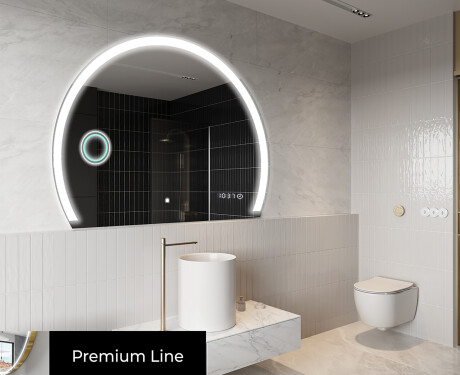 Elegáns LED Félkör alakú Tükör - Fürdőszobába W222 #4