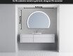 Elegáns LED Félkör alakú Tükör - Fürdőszobába W222 #5