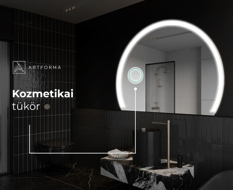Elegáns LED Félkör alakú Tükör - Fürdőszobába W222 #6