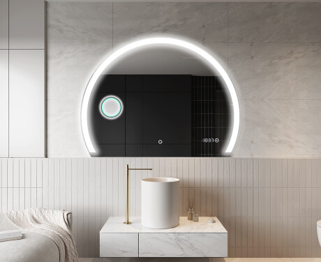 Elegáns LED Félkör alakú Tükör - Fürdőszobába W222 #10